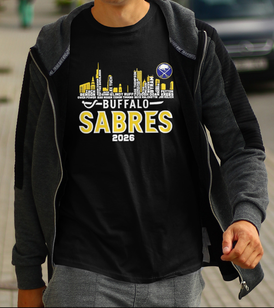 Buffalo Sabres 2026 Skyline NHL Players T-Shirt