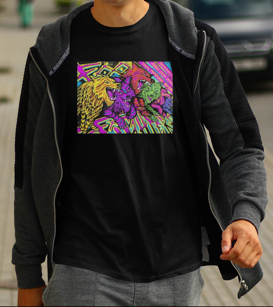 Foo Fighters Bridgeport April 28 2026 Total Nightmare Neon Wolves T-Shirt