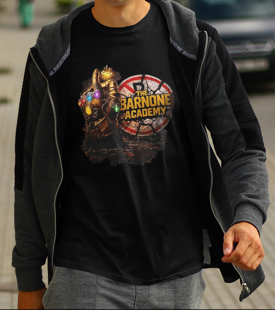 Thanos Snap Infinity Gauntlet Barnone Academy Avengers Marvel T-Shirt
