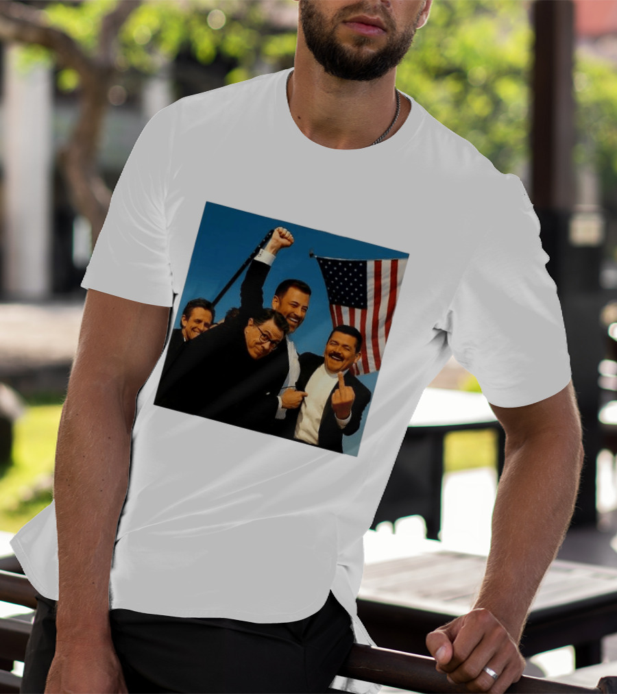 Jimmy Kimmel Stephen Colbert Seth Meyers American Flag Comedy Showdown T-Shirt