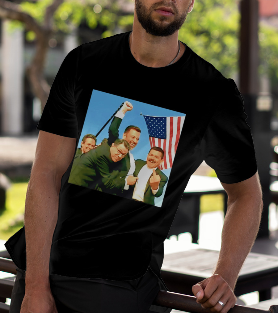 Jimmy Kimmel Meme American Flag Satire T-Shirt