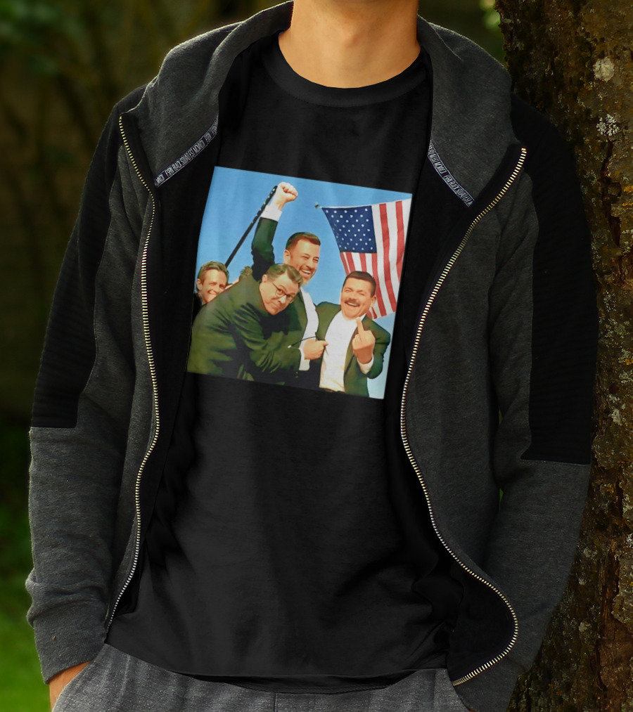 Jimmy Kimmel Meme American Flag Satire T-Shirt
