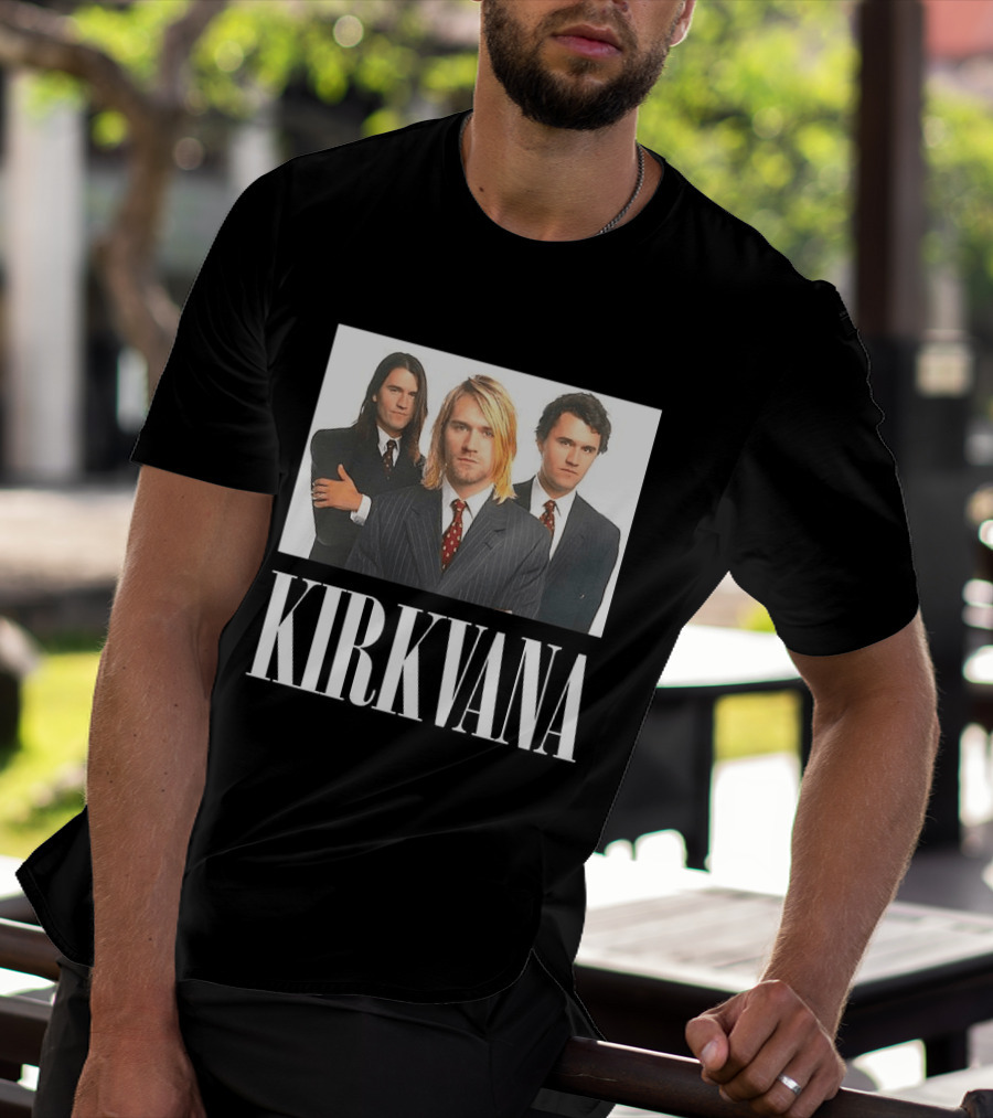 Kirkvana Charlie Kirk Nirvana Band Suits Image T-Shirt