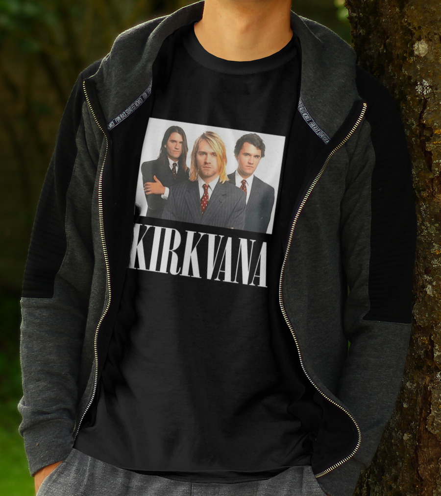 Kirkvana Charlie Kirk Nirvana Band Suits Image T-Shirt