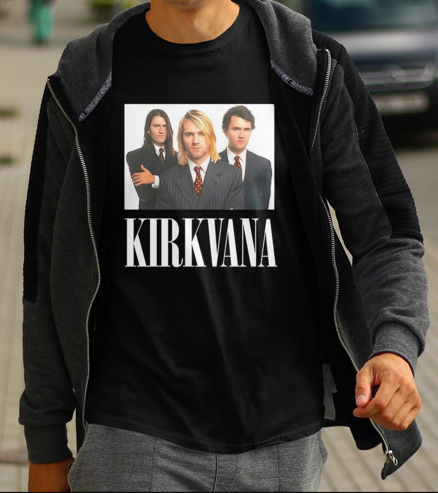 Kirkvana Charlie Kirk Nirvana Band Suits Image T-Shirt