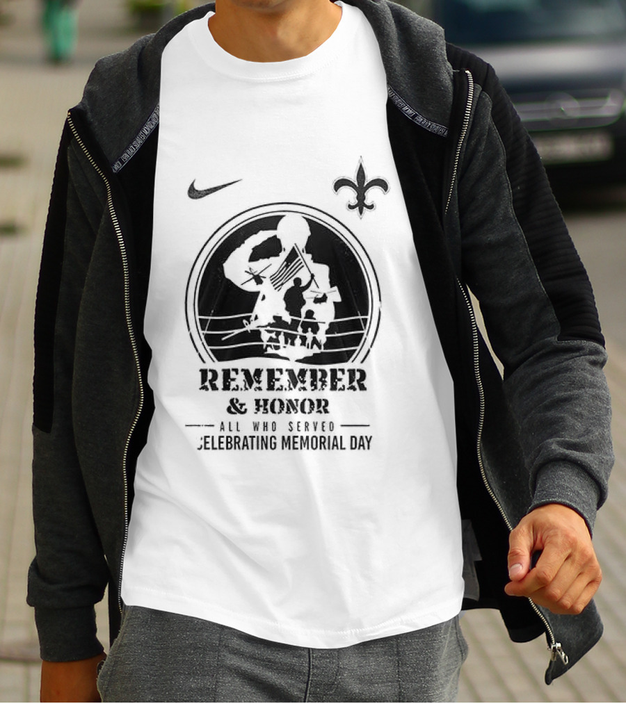 New Orleans Saints Nike Remember And Honor We Owe Them All Memorial Day T-Shirt