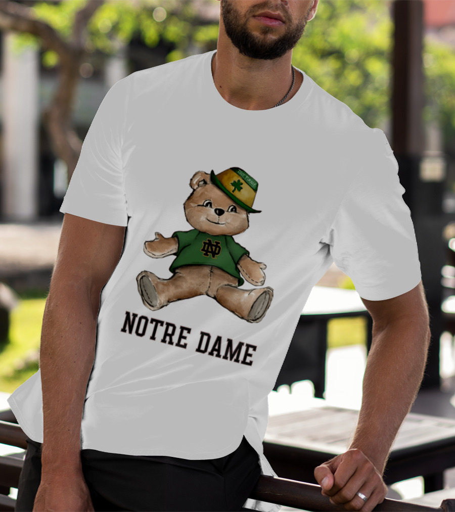 Notre Dame Fighting Irish Teddy Bear ND Logo Hat T-Shirt