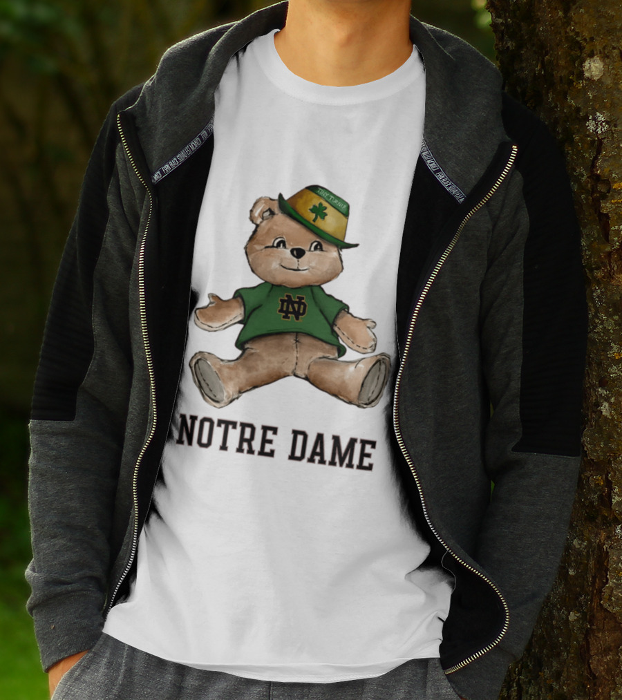 Notre Dame Fighting Irish Teddy Bear ND Logo Hat T-Shirt