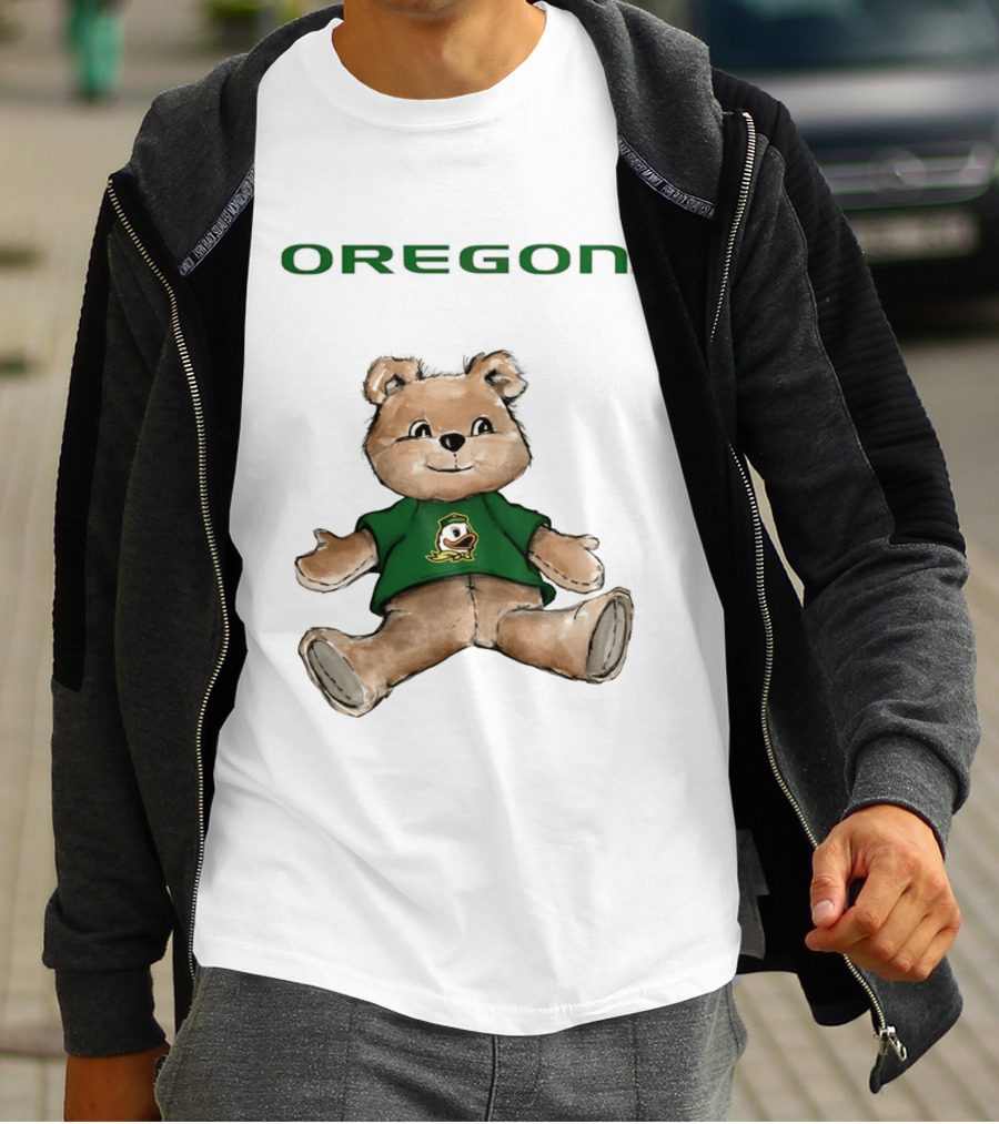 Oregon Ducks Teddy Bear Cartoon T-Shirt