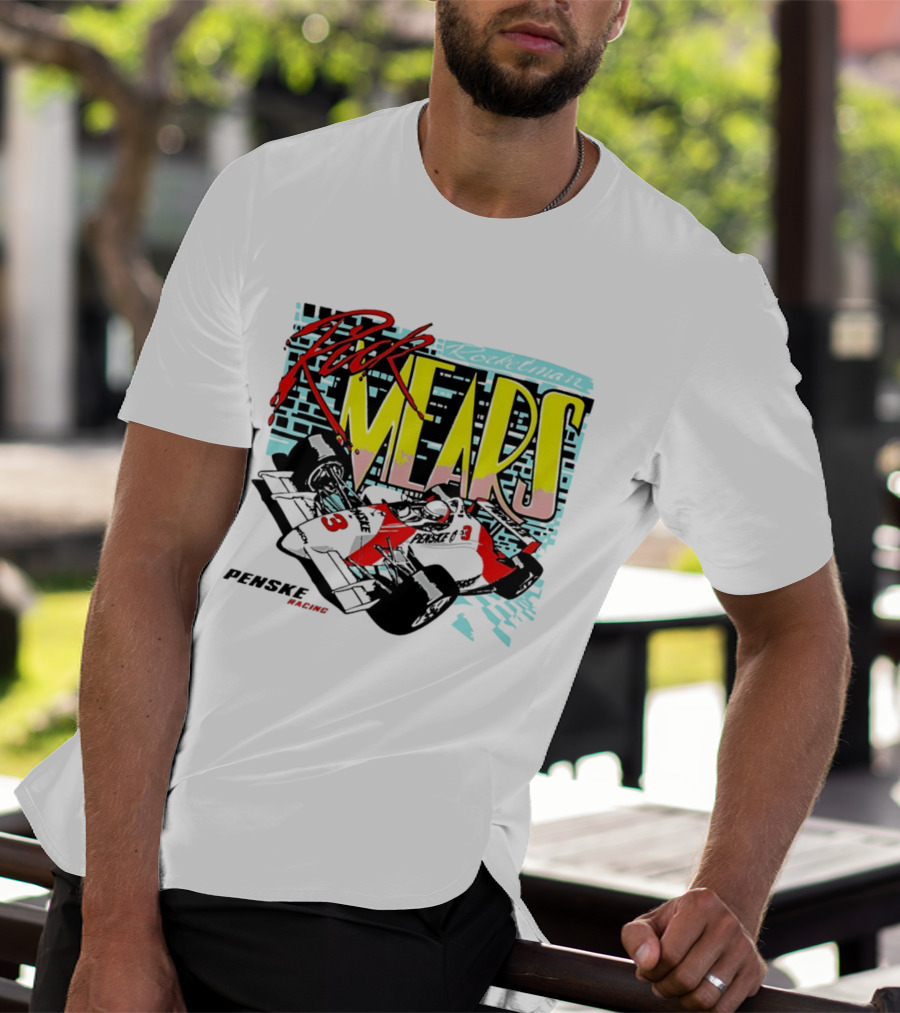 Rick Mears 90s Neon Penske Racing Car Number 3 And 5 T-Shirt