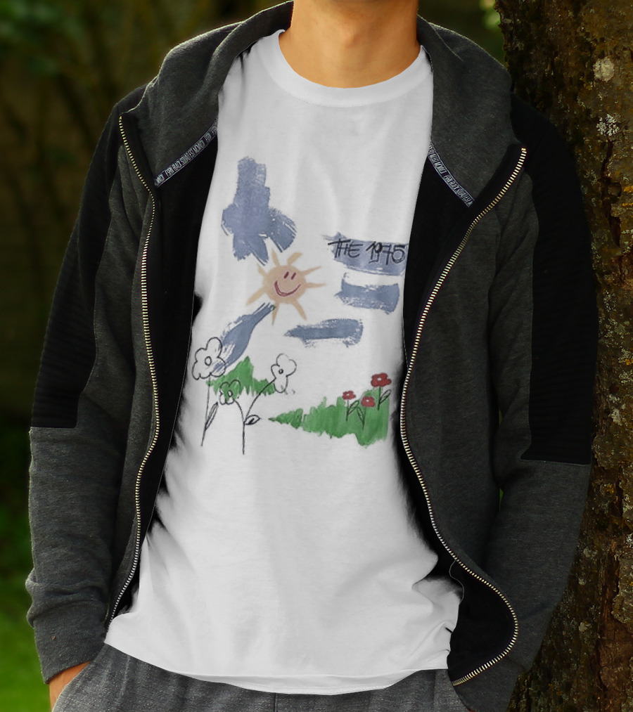 The 1975 Doodle Happy Sun And Flowers T-Shirt