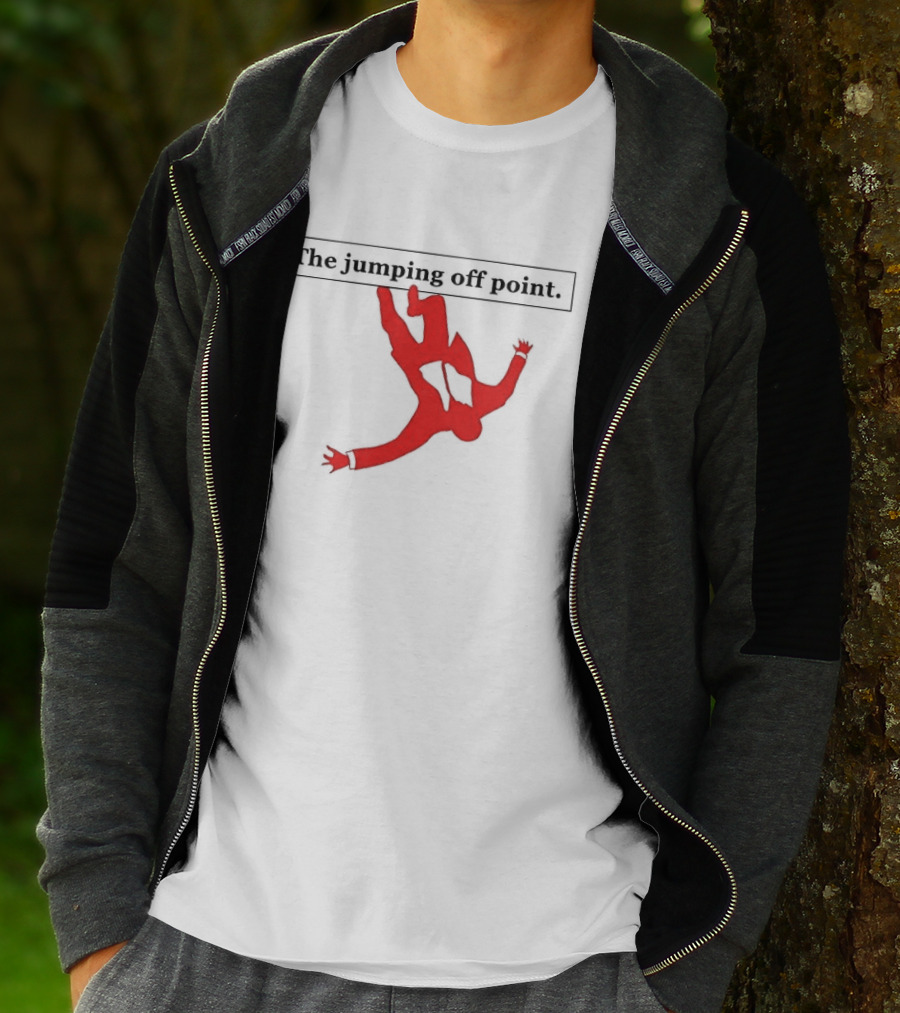 The Jumping Off Point Red Silhouette Skydiver T-Shirt