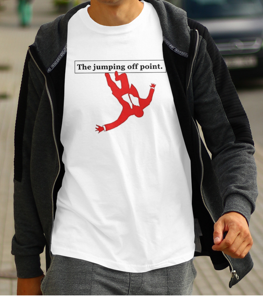 The Jumping Off Point Red Silhouette Skydiver T-Shirt