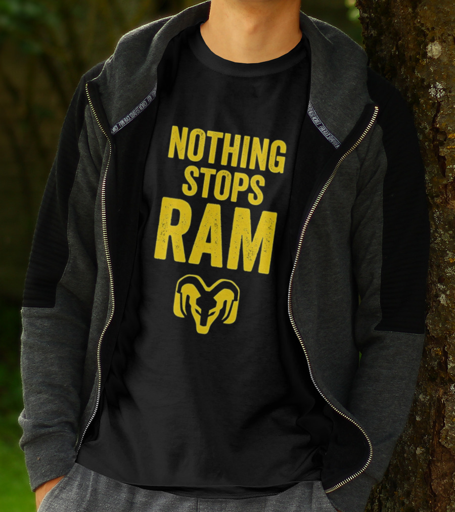 Nothing Stops Ram Bold Text With Ram Head T-Shirt