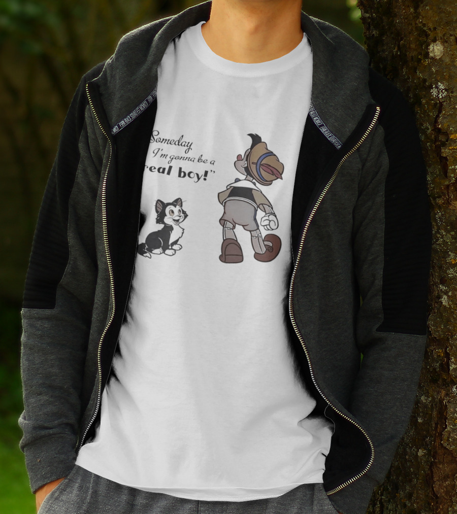 Someday I'm Gonna Be A Real Boy Pinocchio And Figaro Disney T-Shirt