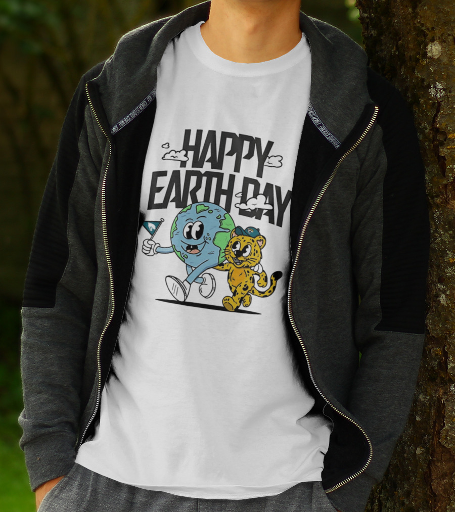 Jacksonville Jaguars Happy Earth Day Celebration With Earth And Jaguar T-Shirt