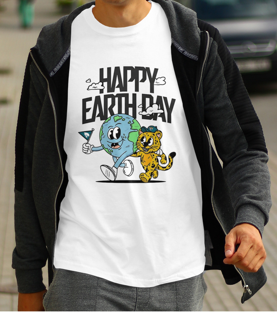 Jacksonville Jaguars Happy Earth Day Celebration With Earth And Jaguar T-Shirt