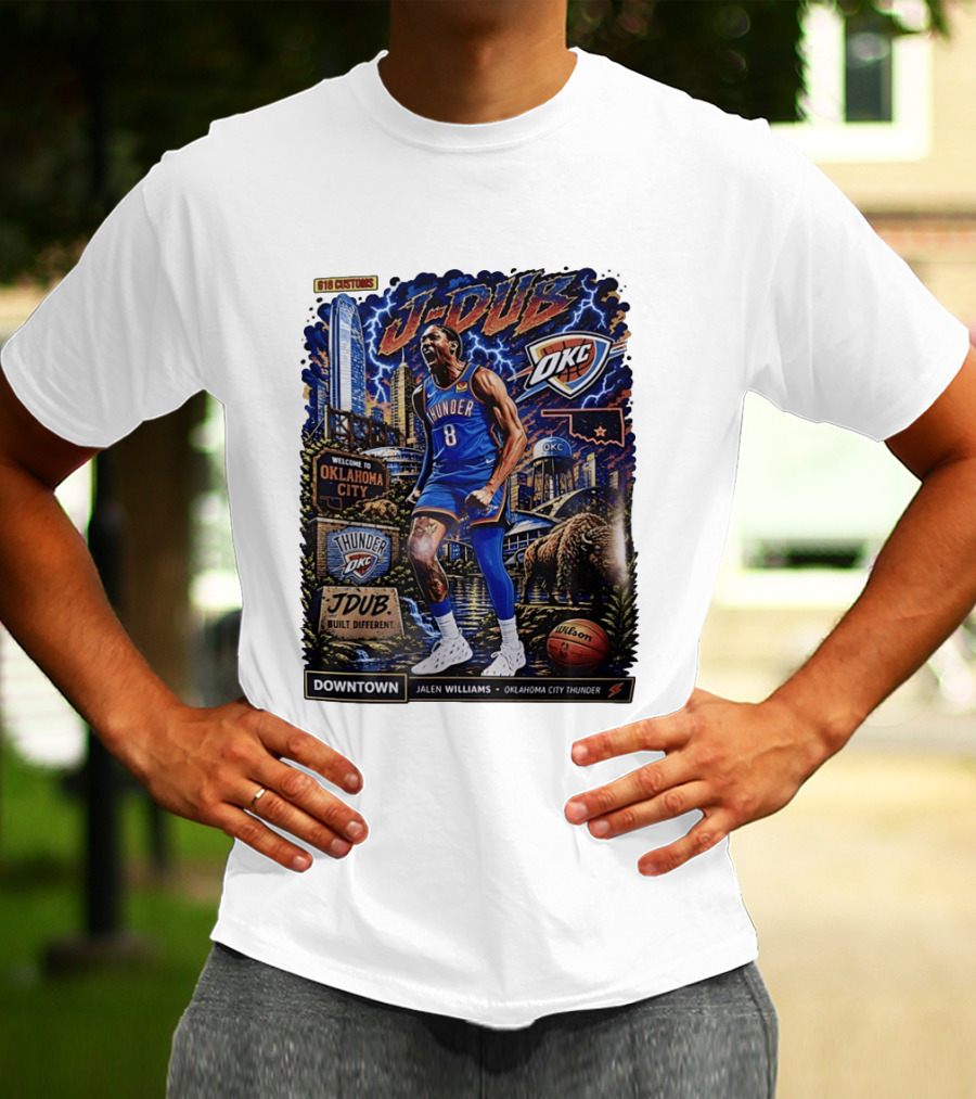 J Dub Oklahoma City Thunder Jalen Williams Downtown Comic OKC Basketball T-Shirt