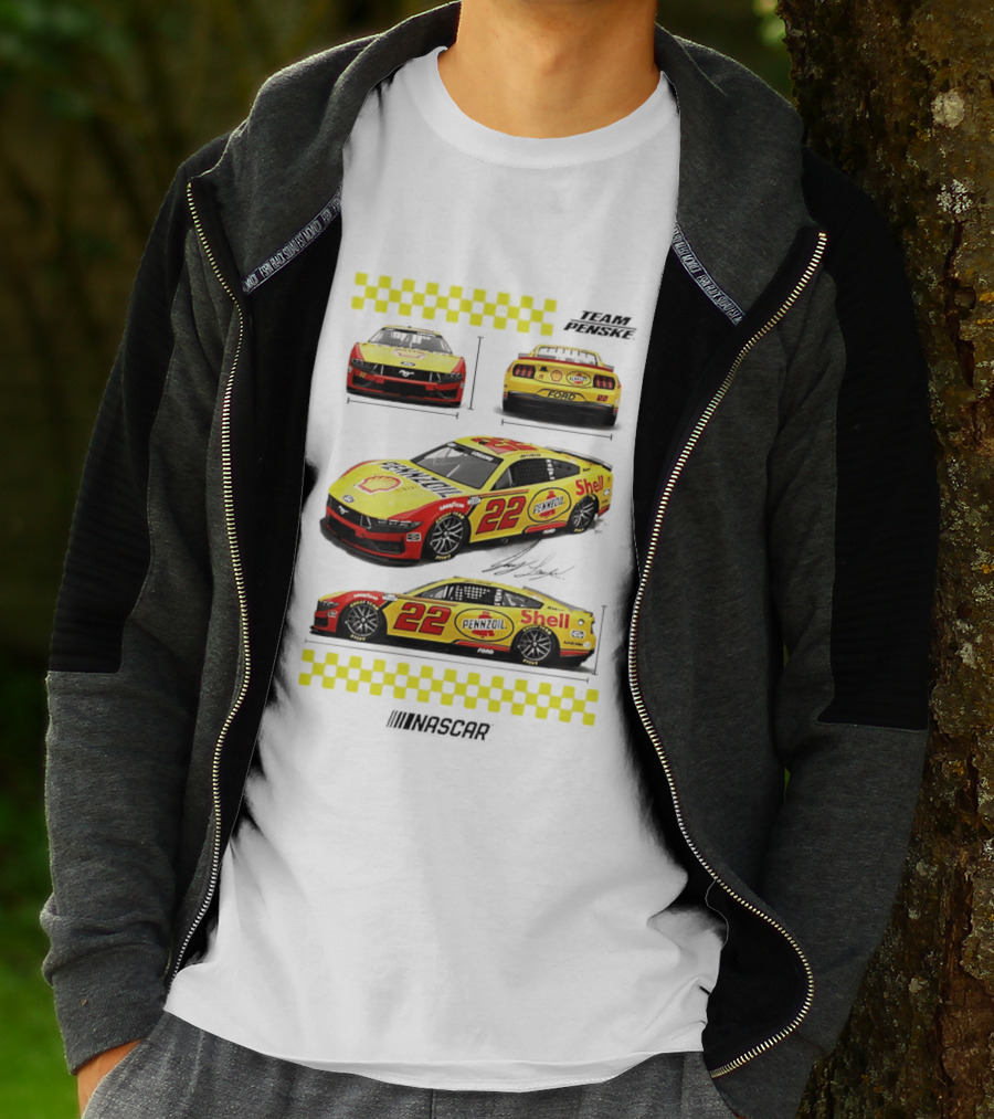 Joey Logano Pennzoil Shell 22 Ford Mustang NASCAR Team Penske Racing T-Shirt