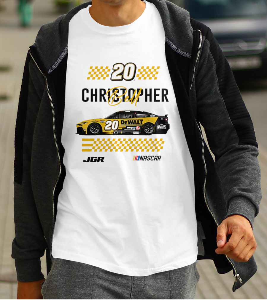 Christopher Bell 20 Dewalt Nascar Autographed JGR Racing T-Shirt