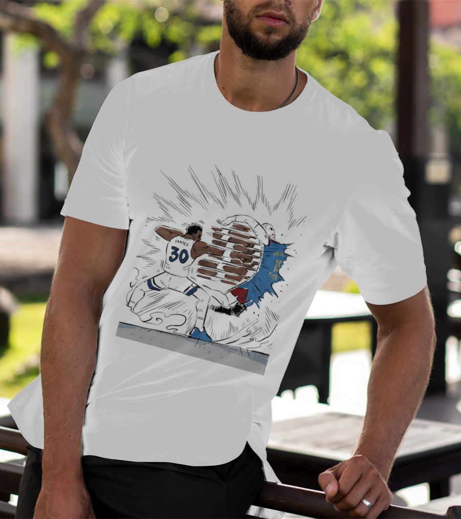 Randle Timberwolves Vs Jokic Nuggets Comic Style Slam Dunk Action T-Shirt