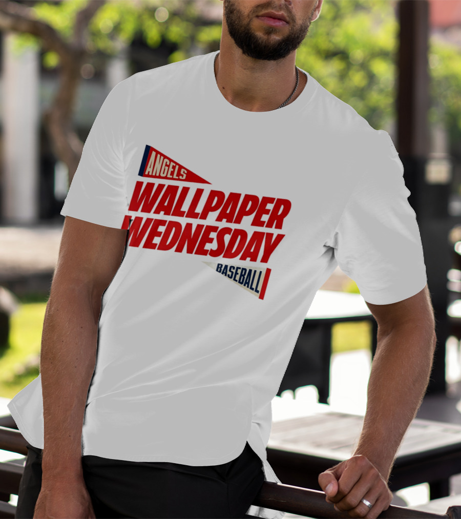 Los Angeles Angels Wallpaper Wednesday Baseball T-Shirt