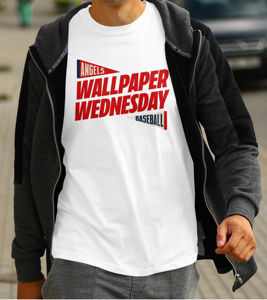 Los Angeles Angels Wallpaper Wednesday Baseball T-Shirt