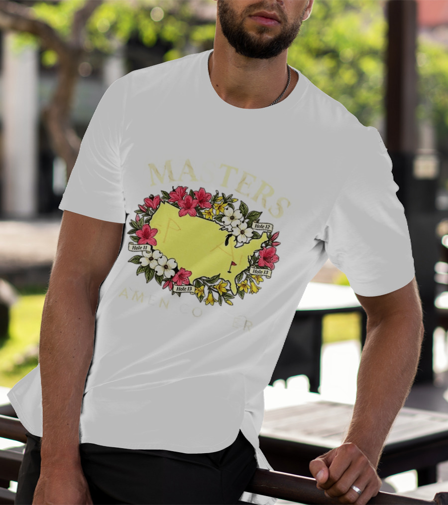 Masters Golf Tournament Augusta National Golf Club 2026 Hole 11 12 13 Map Flower T-Shirt
