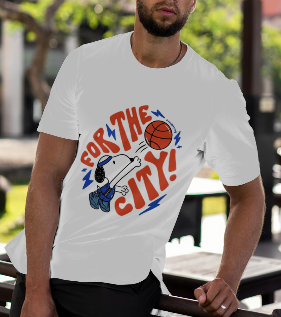 Snoopy For The City Oklahoma City Thunder Basketball T-Shirt