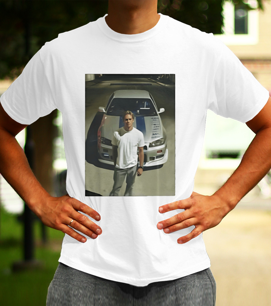 Paul Walker Nissan Skyline GT R R34 Fast And Furious Iconic Movie Car Scene T-Shirt