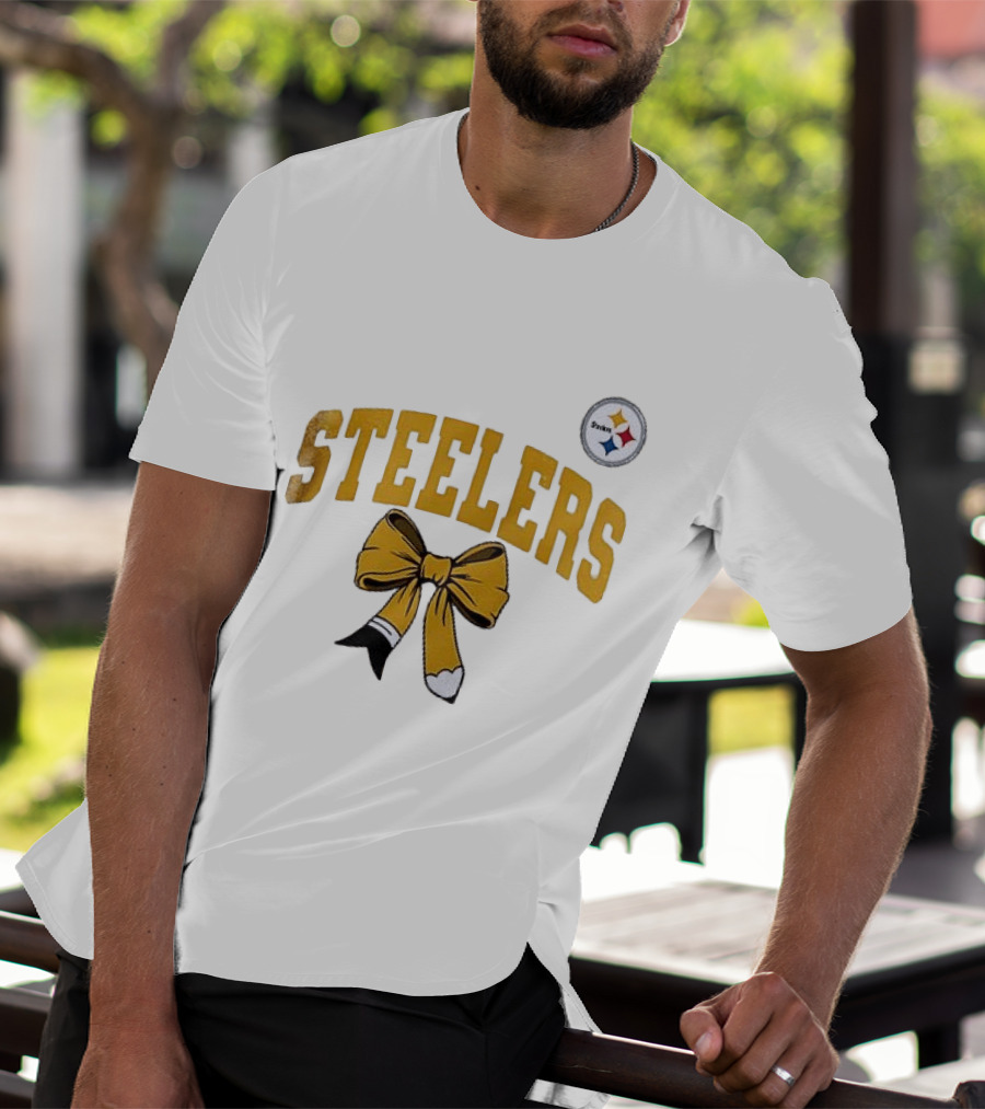 Pittsburgh Steelers Retired Teacher Love Bow T-Shirt