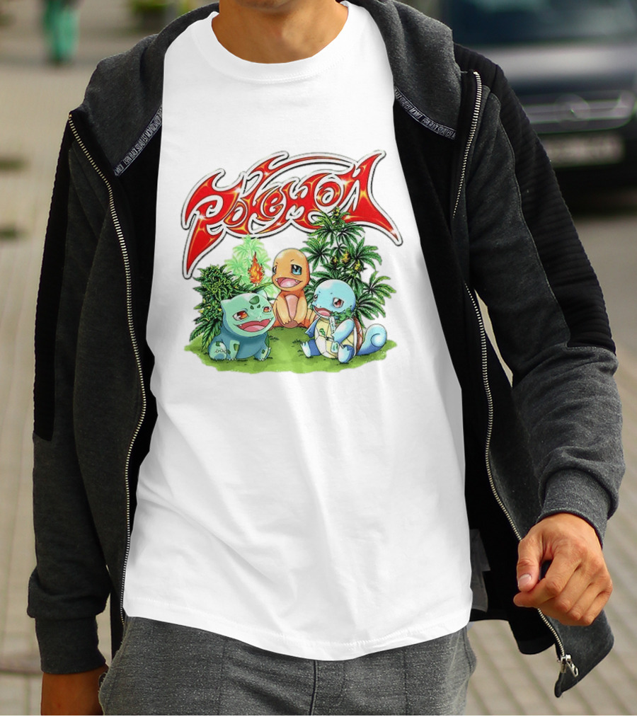 Pokémon Bulbasaur Charmander Squirtle Cannabis T-Shirt