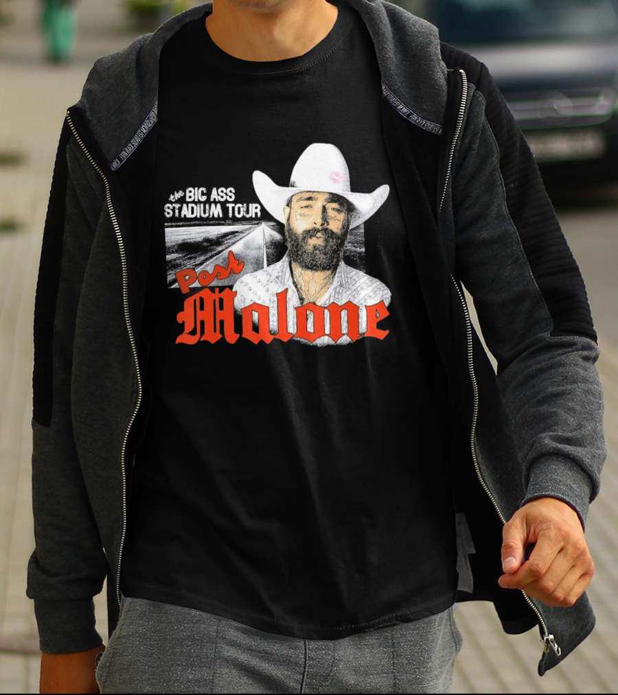Post Malone Big Ass Stadium Tour Cowboy Hat Tattoo T-Shirt