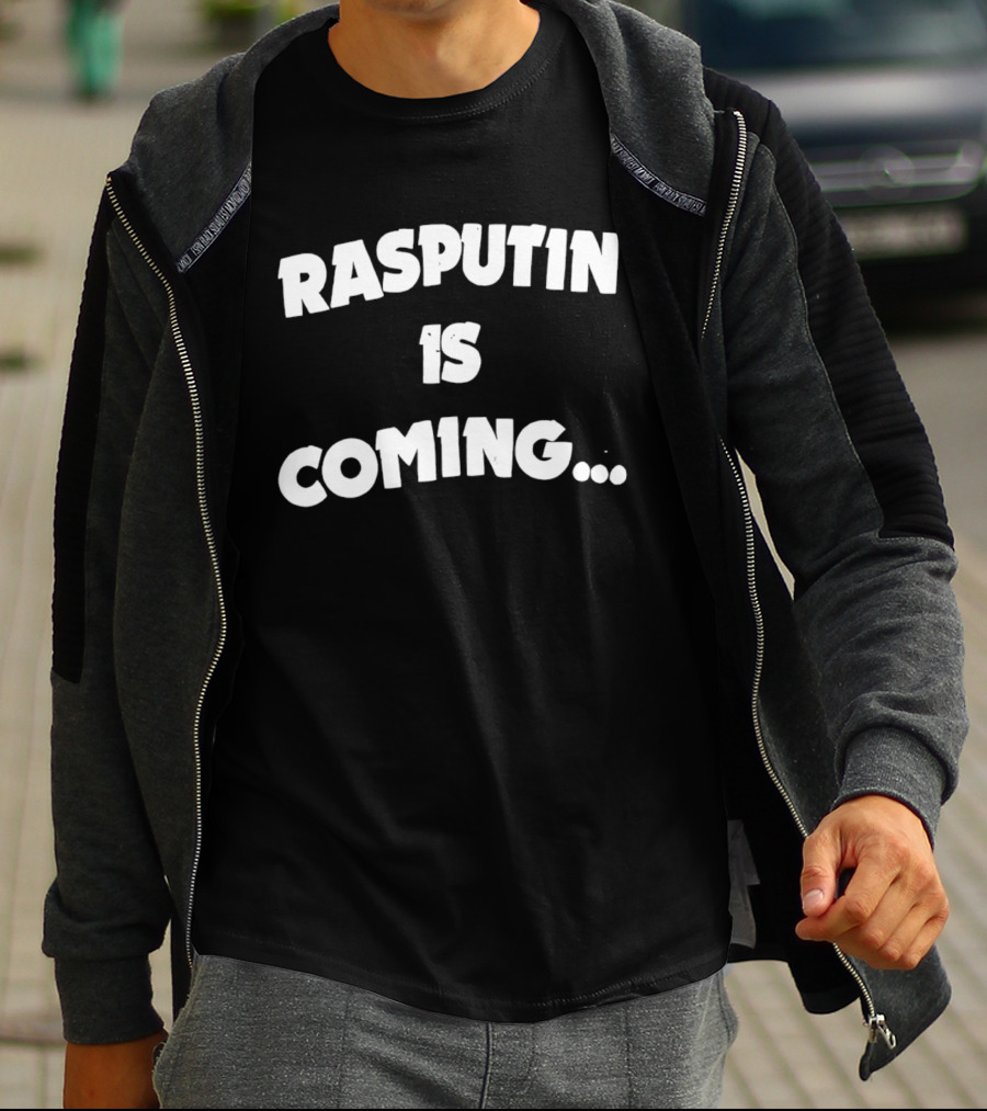 Rasputin Is Coming Text Stylized T-Shirt