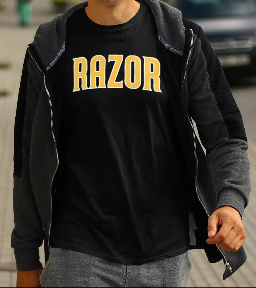 Razor Shines Montreal Expos MLB Yellow Retro Font T-Shirt
