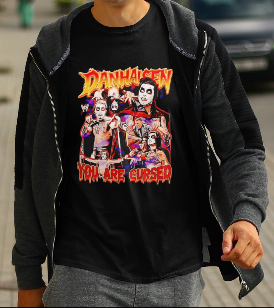 Danhausen WWE You Are Cursed Wrestling Montage Comic T-Shirt