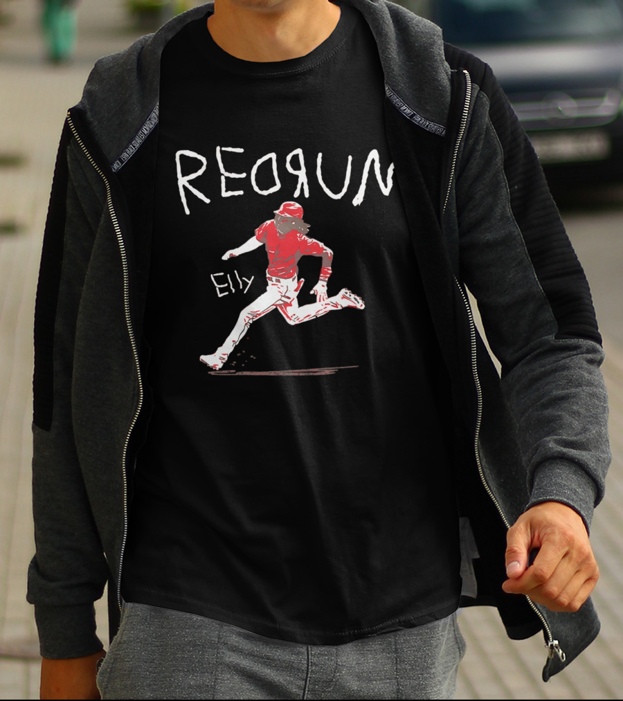 Redrun Elly De La Cruz Cincinnati Reds Baseball Action T-Shirt