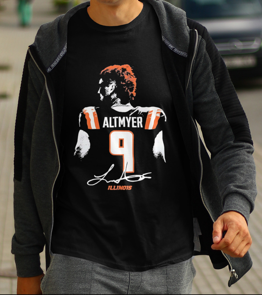 Luke Altmyer 9 Illinois Fighting Illini Football Player T-Shirt