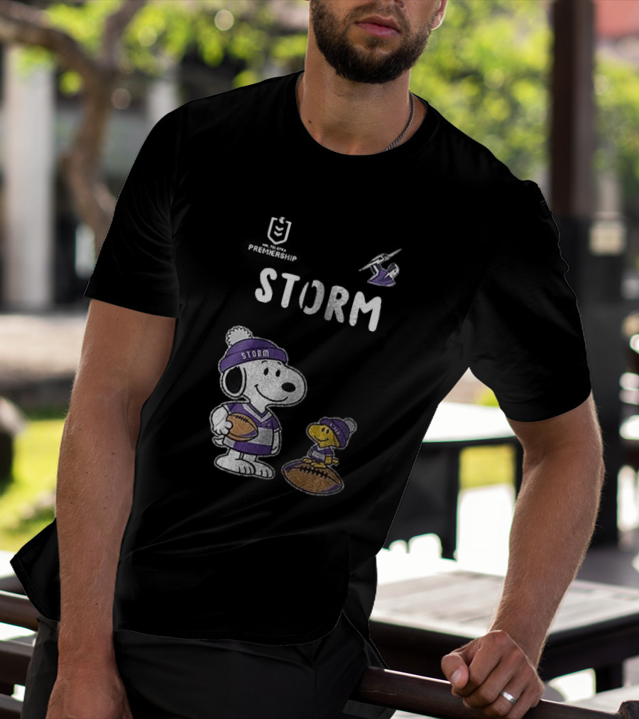 Melbourne Storm Peanuts Collaboration Snoopy Football Team Loyalty T-Shirt