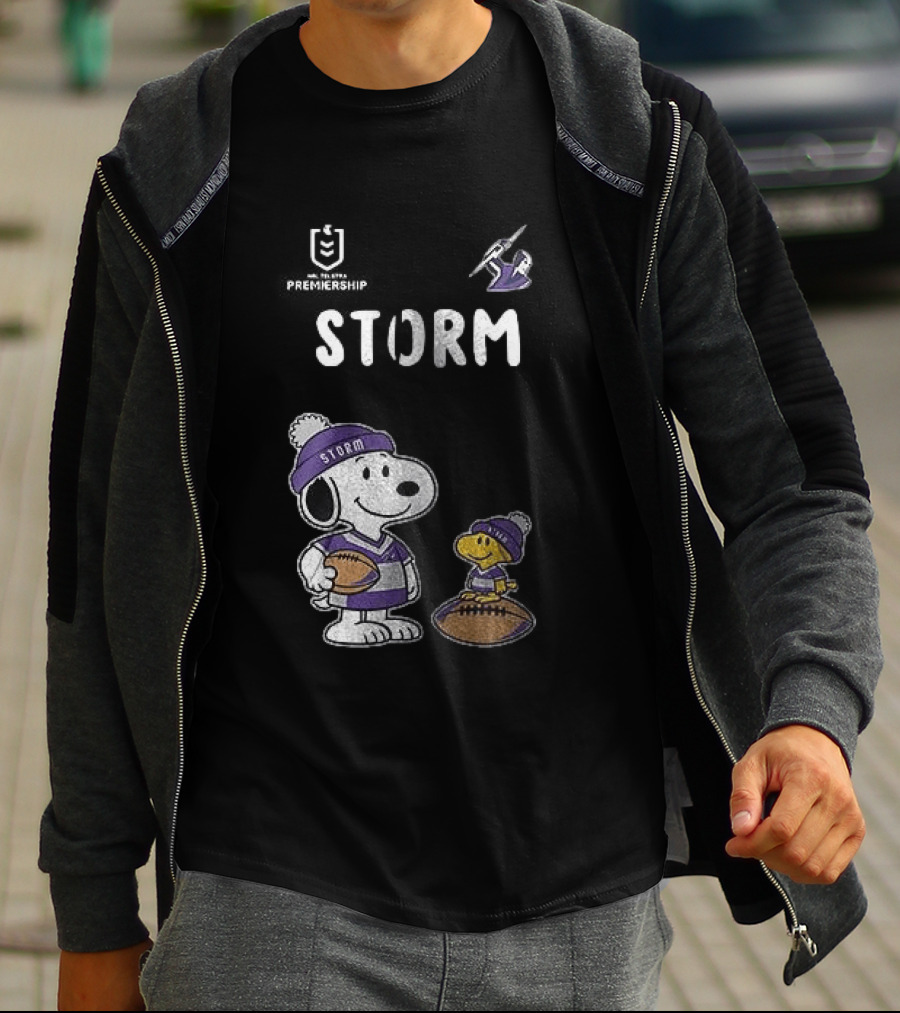Melbourne Storm Peanuts Collaboration Snoopy Football Team Loyalty T-Shirt