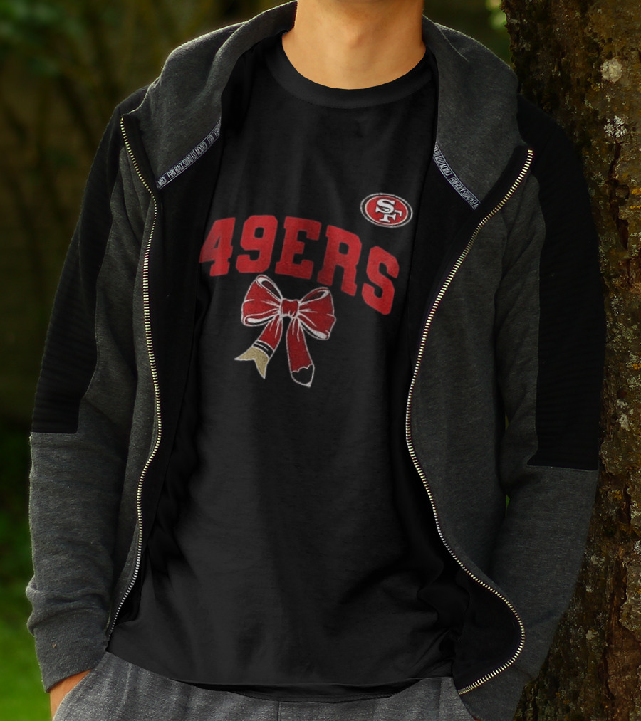 San Francisco 49ers 49ERS SF Ribbon Retired Teacher Lover T-Shirt