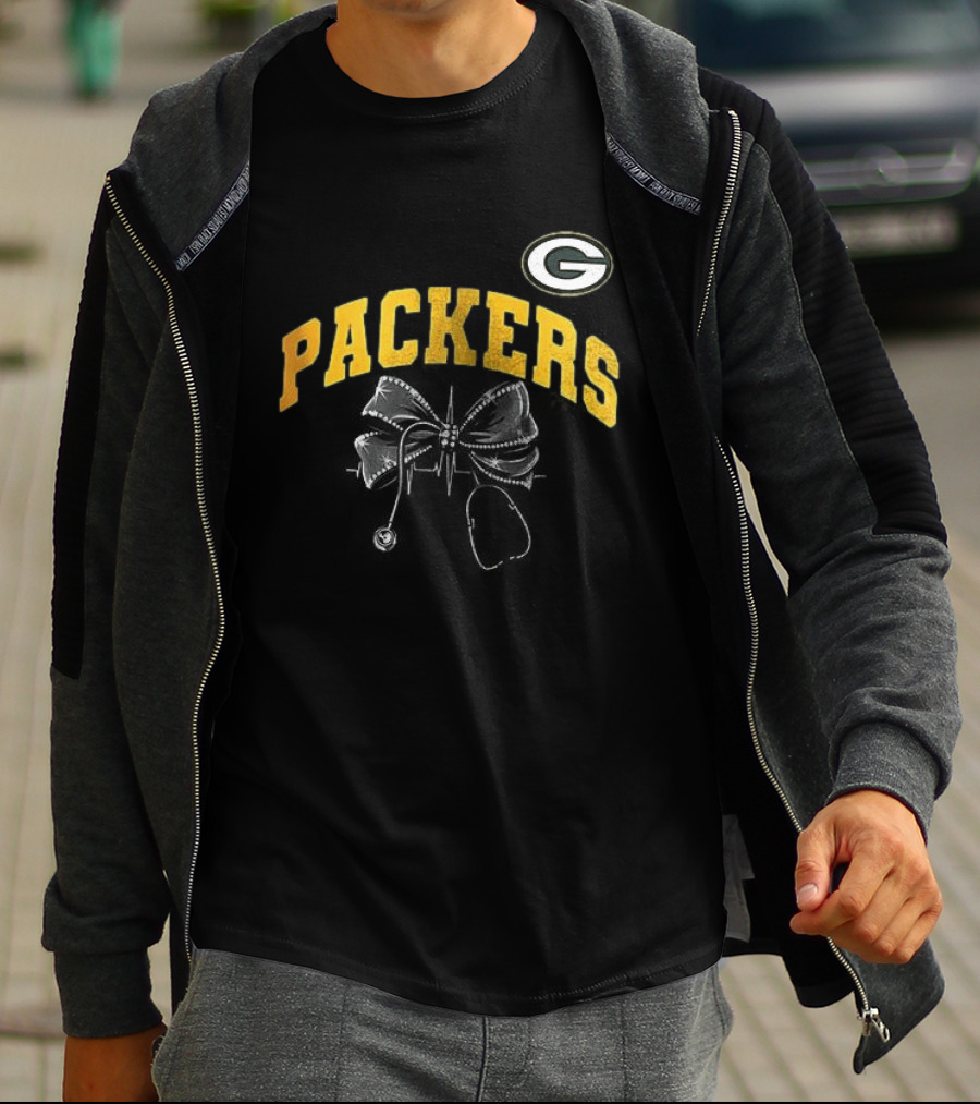 Green Bay Packers Nurse By Heart By Soul Fan T-Shirt
