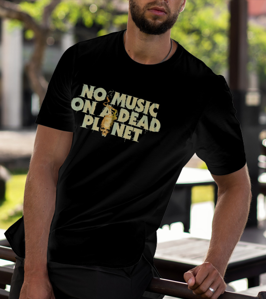 No Music On A Dead Planet Skull T-Shirt
