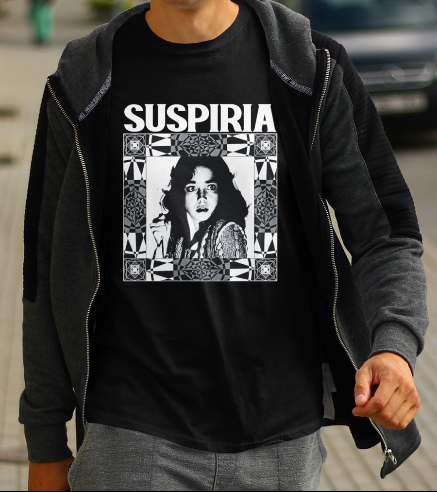 Suspiria 1977 Horror Movie Black And White Vintage Style Jessica Harper T-Shirt