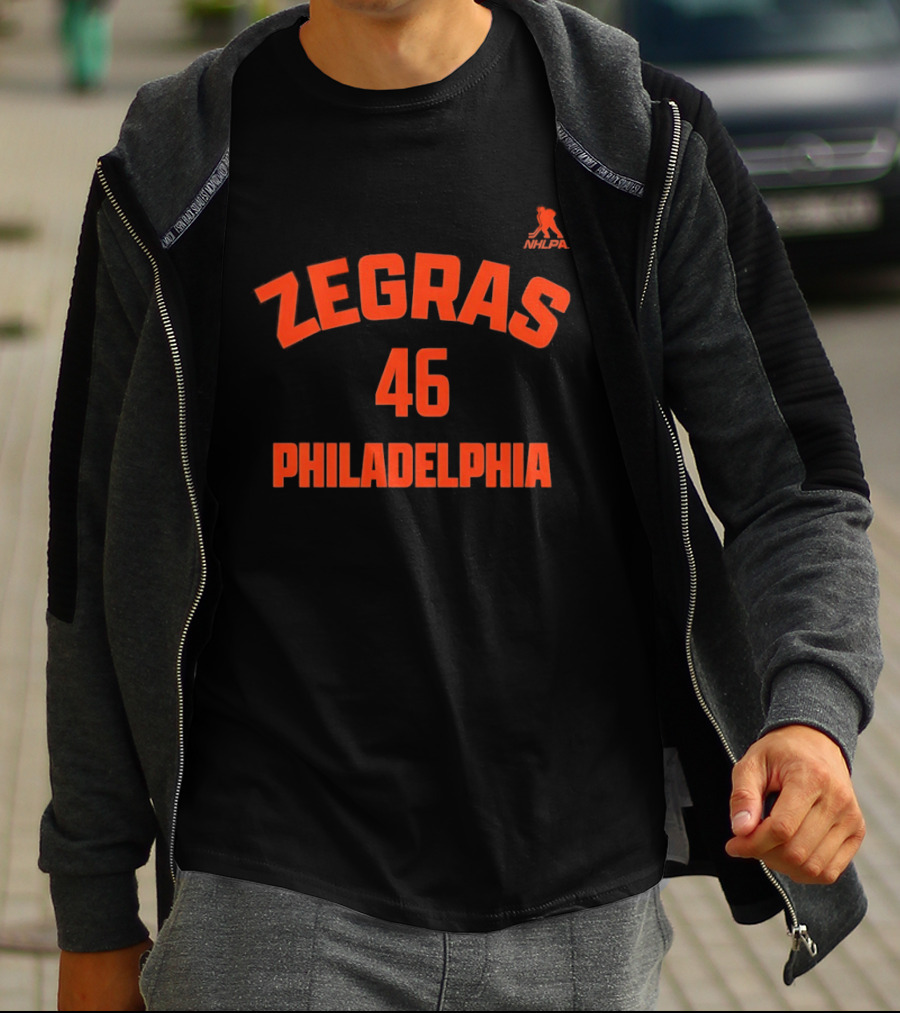 Zegras 46 Philadelphia Hockey NHL Player T-Shirt
