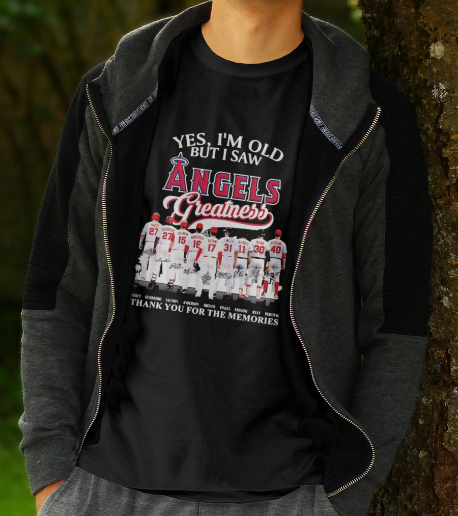 Yes I'm Old But I Saw Angels Greatness Trout Ohtani Anderson Thank You For The Memories T-Shirt