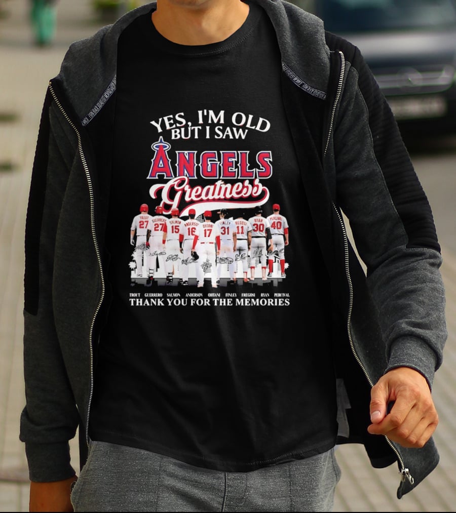 Yes I'm Old But I Saw Angels Greatness Trout Ohtani Anderson Thank You For The Memories T-Shirt