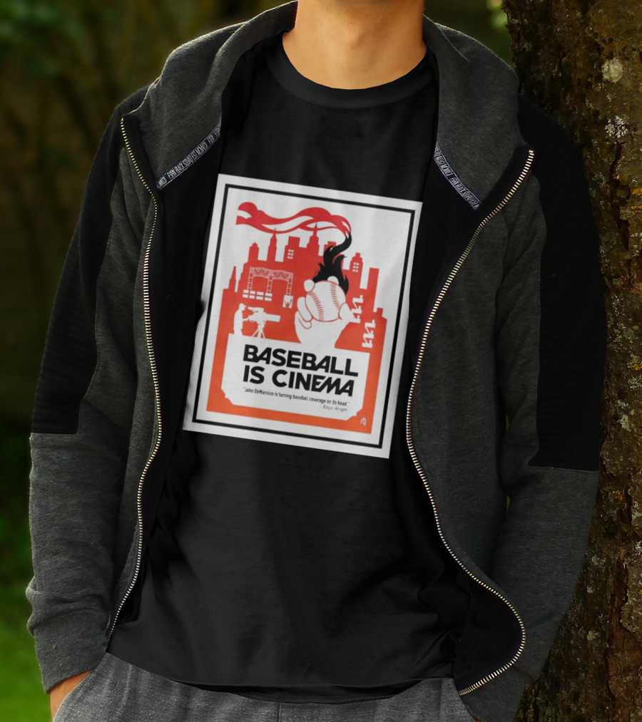 Baseball Is Cinema John DeMarisco Edgar Wright Quote Cityscape T-Shirt