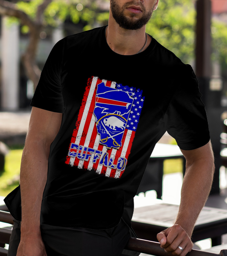 Buffalo Bills Sabres American Flag T-Shirt