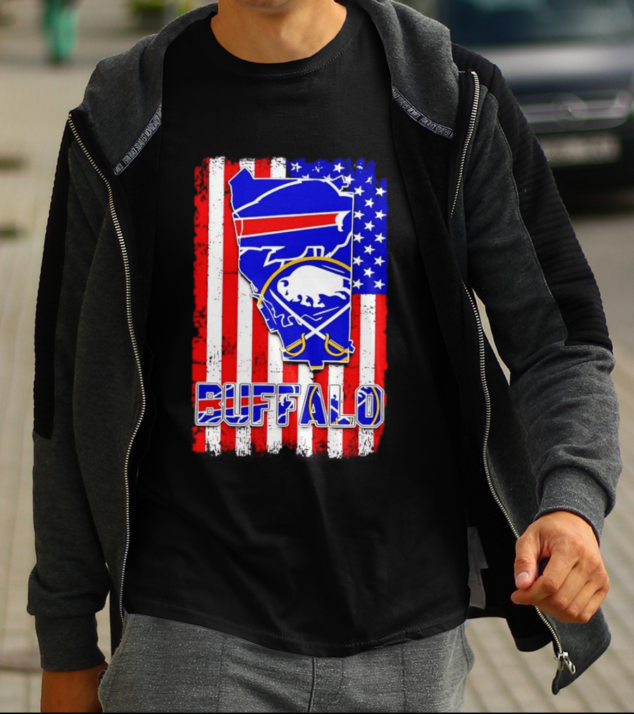 Buffalo Bills Sabres American Flag T-Shirt